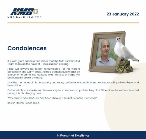 Filipe Condolences Message